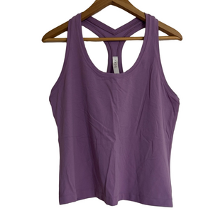 Lululemon Athletic Lulu Dot 16 Purple Racerback Crop Activewear Sporty Tank Top